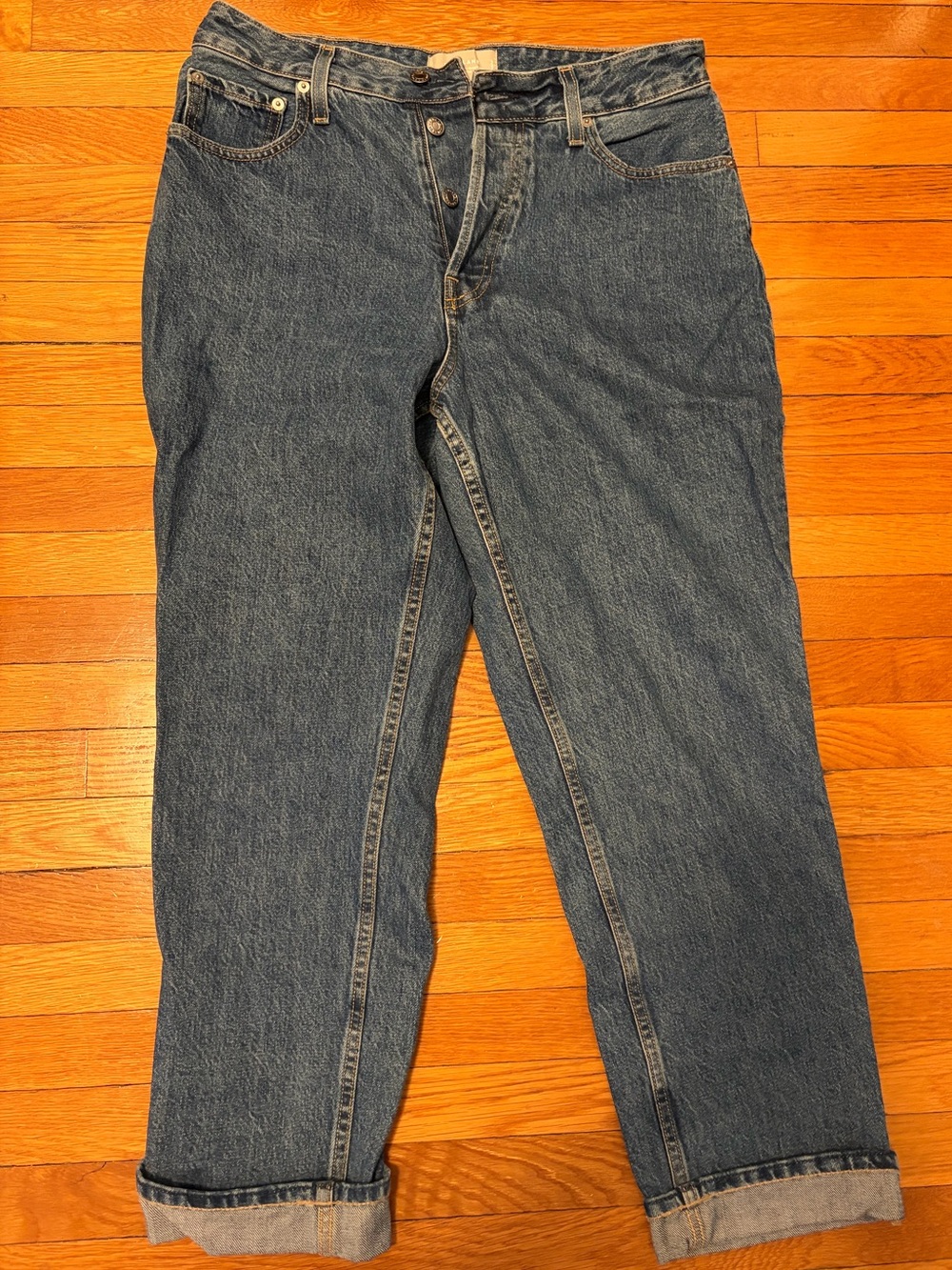 Everlane Curvy 90's Cheeky Straight High Waisted Blue Jean Women's Size 31